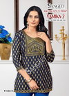 Vamika 2 By Sangeet Rayon Gold Print Embroidery Online Short Top Wholesale 